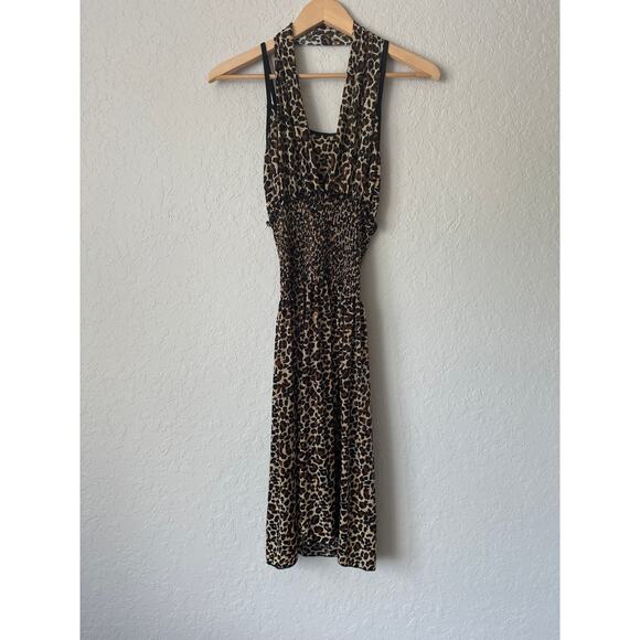 Vintage Renegade Club🌿Leopard Print Bodycon Dress Women’s Size 15 Y2K 90s Style - Picture 1 of 10